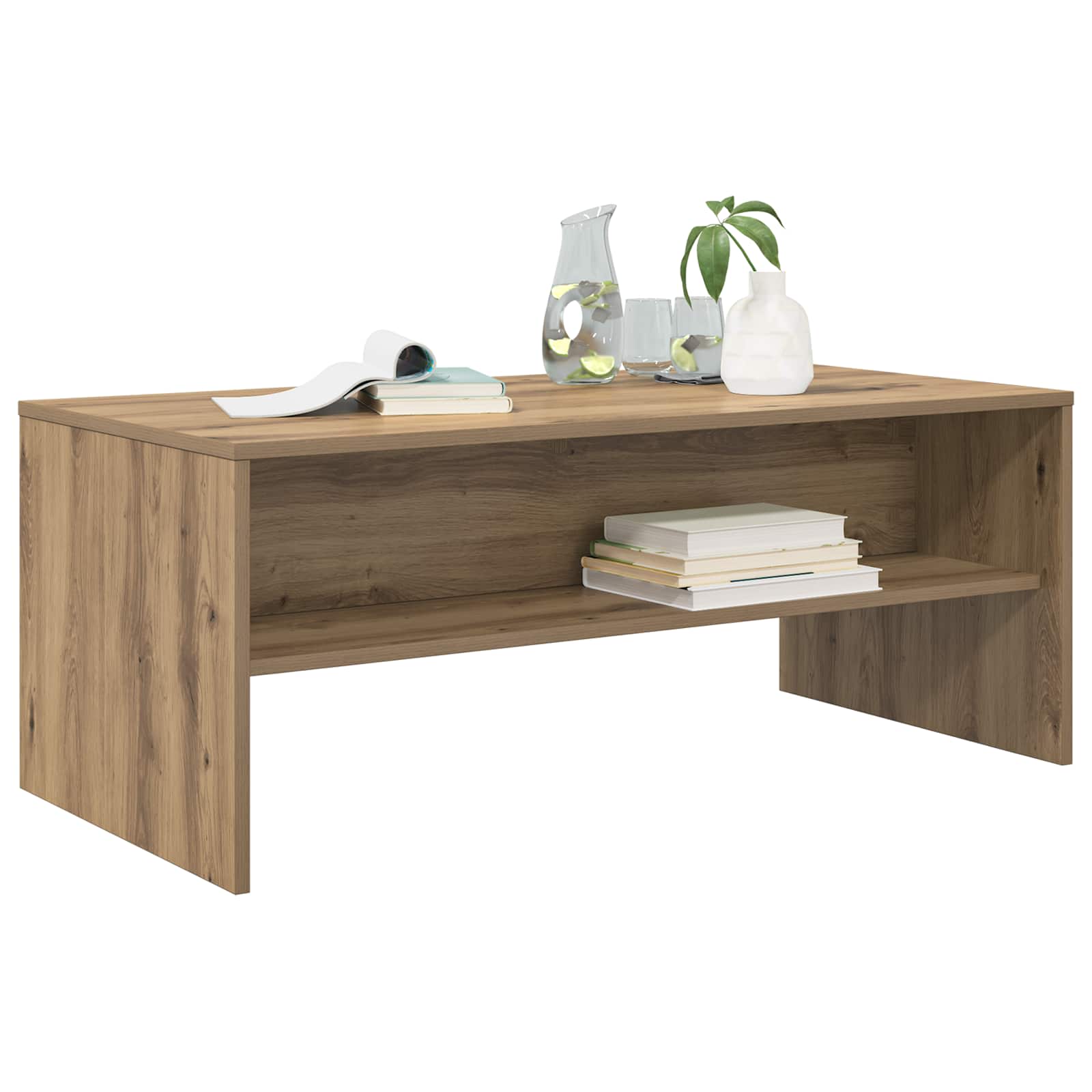 vidaXL Salontafel Artisan Eiken 100 x 50 x 40 cm Bewerkt hout