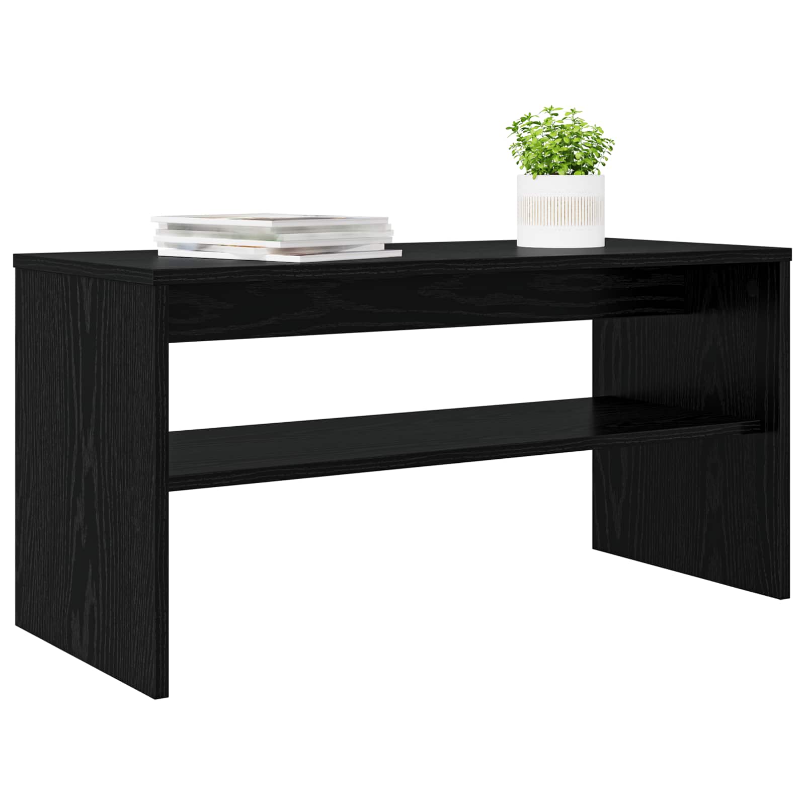 vidaXL TV-kast Zwart Eiken 80 x 35 x 40 cm Bewerkt hout