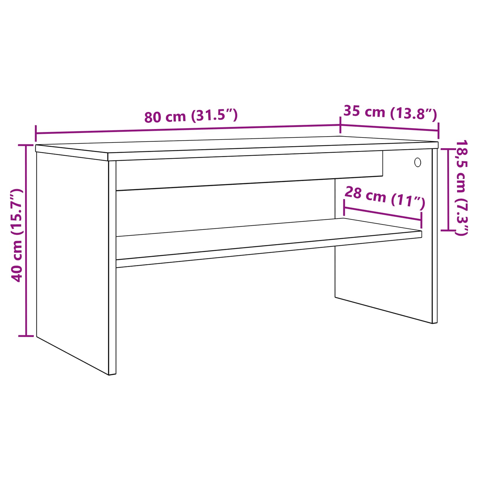 TV omarica Star les 80 x 35 x 40 cm Konstruiran les - slika 10