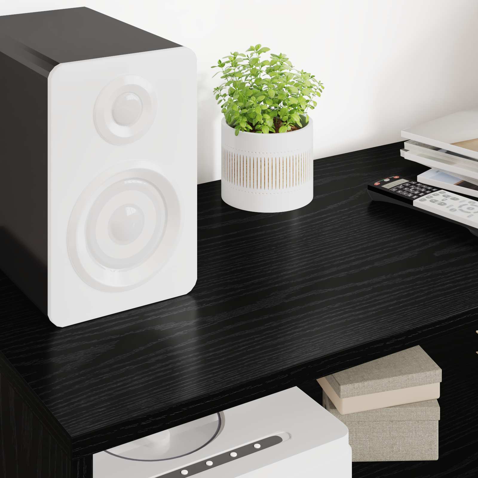 TV omarica Črna Orehovina 100 x 35 x 40 cm Konstruiran les - slika 4