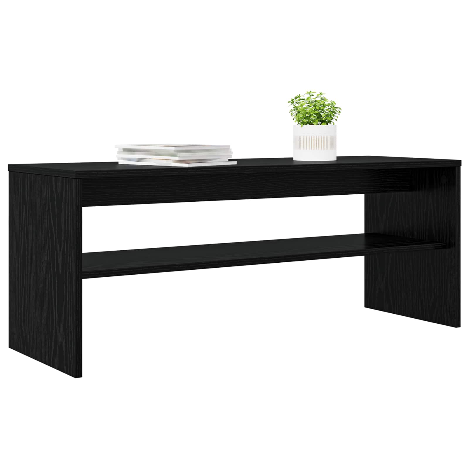 TV omarica Črna Orehovina 100 x 35 x 40 cm Konstruiran les - slika 3