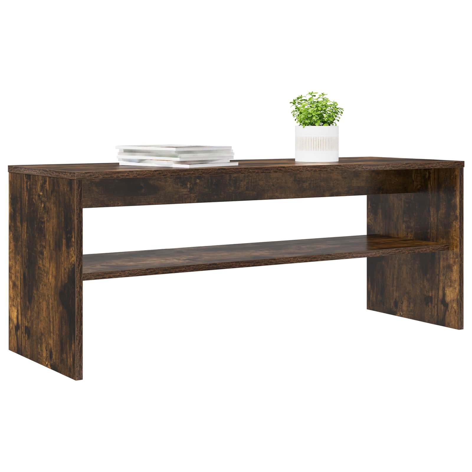 vidaXL TV-kast Gerookt eiken 100 x 35 x 40 cm Bewerkt hout