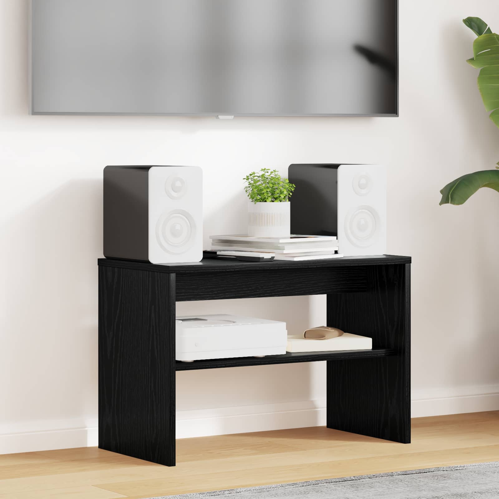 TV omarica Črna Orehovina 60 x 30 x 40 cm Konstruiran les