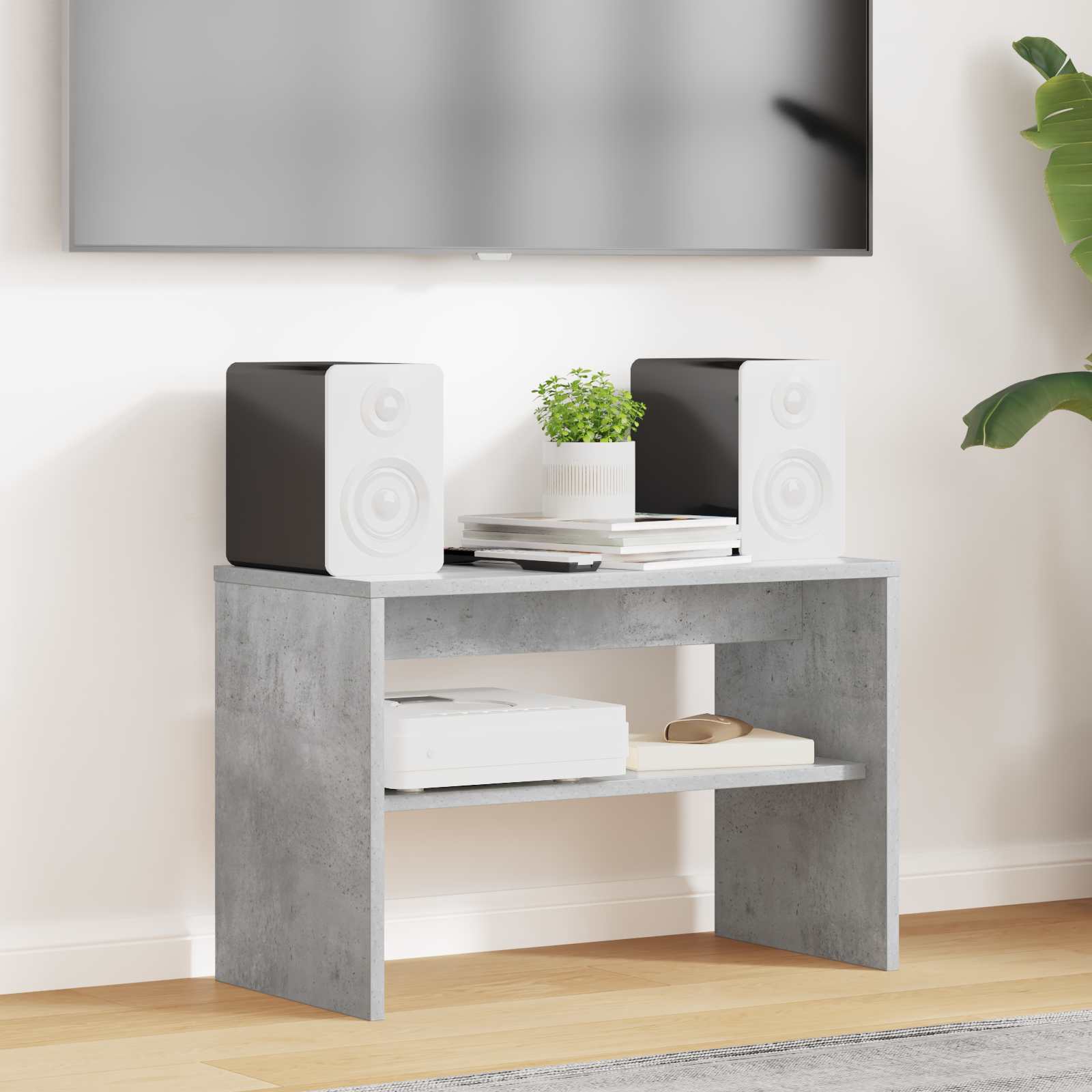 vidaXL Cabinet TV Gri din beton 60 x 30 x 40 cm Lemn compozit