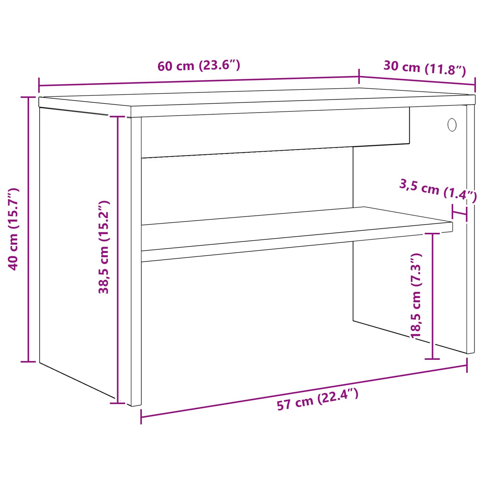 TV omarica Umetni hrast 60 x 30 x 40 cm Konstruiran les - slika 10