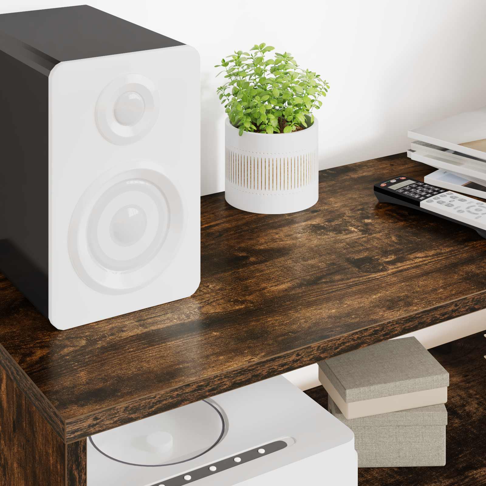 TV omarica Dimljeni oreh 100 x 30 x 40 cm Konstruiran les - slika 4