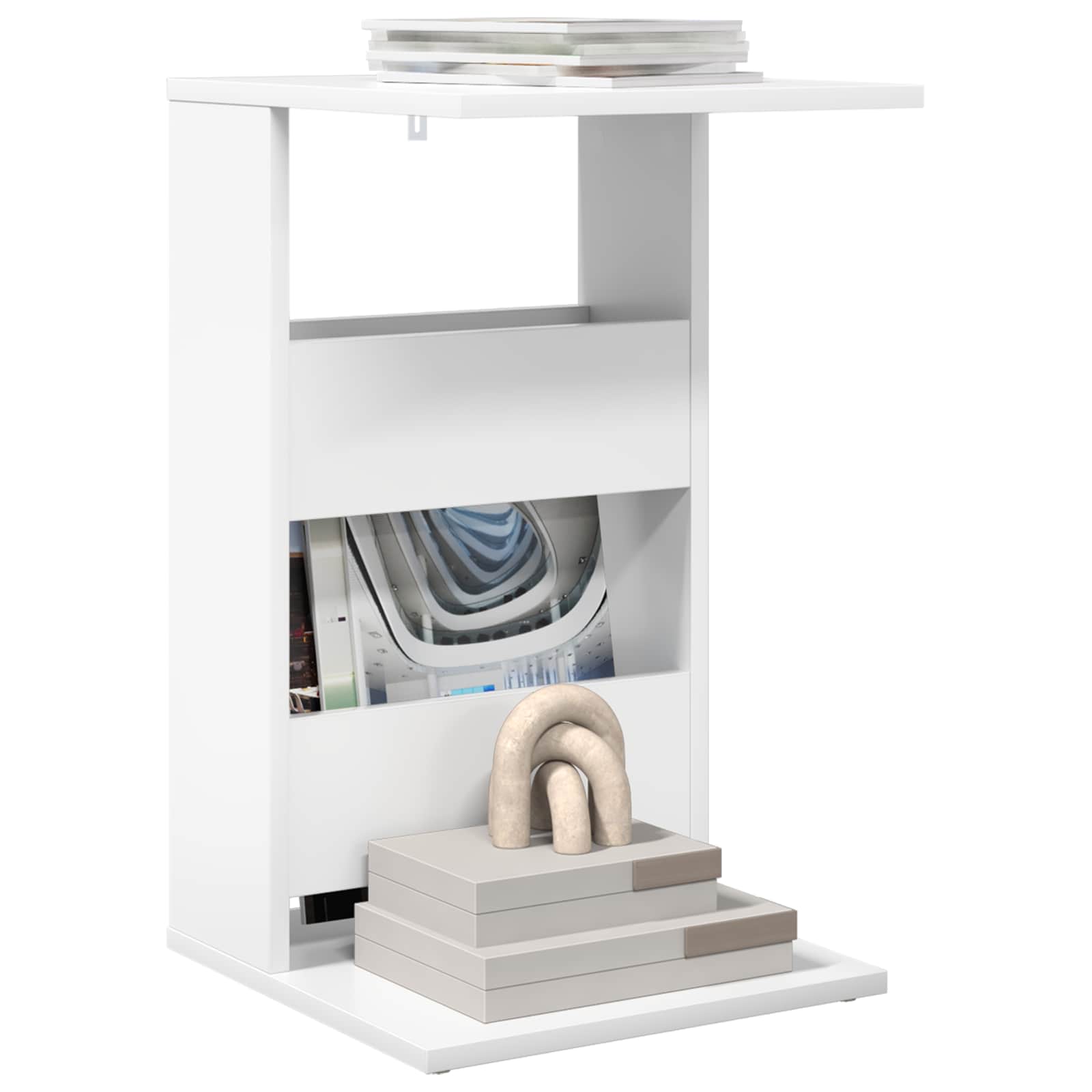 vidaXL Bijzettafel Wit 40 x 35 x 60,5 cm Bewerkt hout