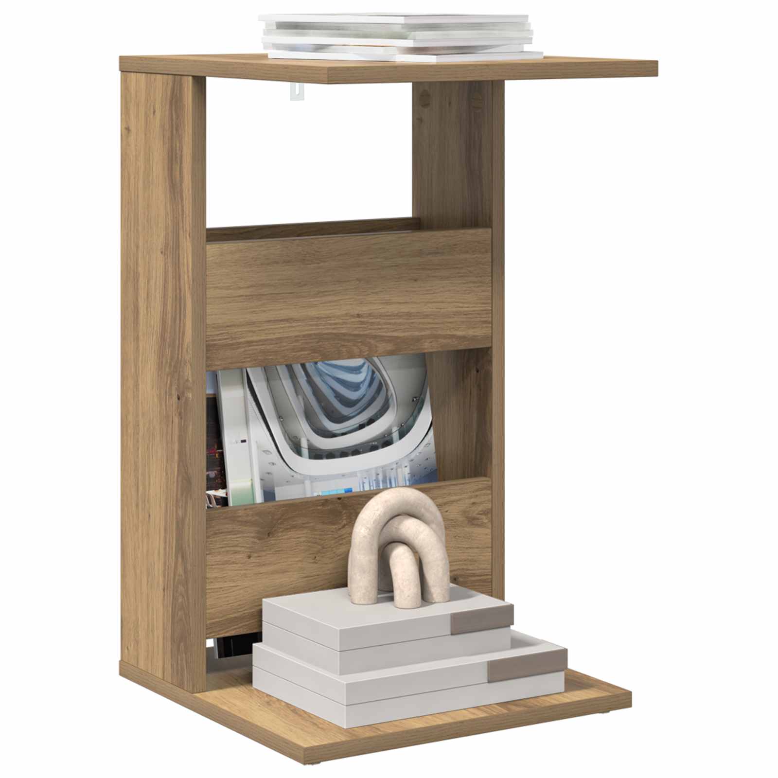 vidaXL Bijzettafel Artisan Eiken 40 x 35 x 60,5 cm Bewerkt hout