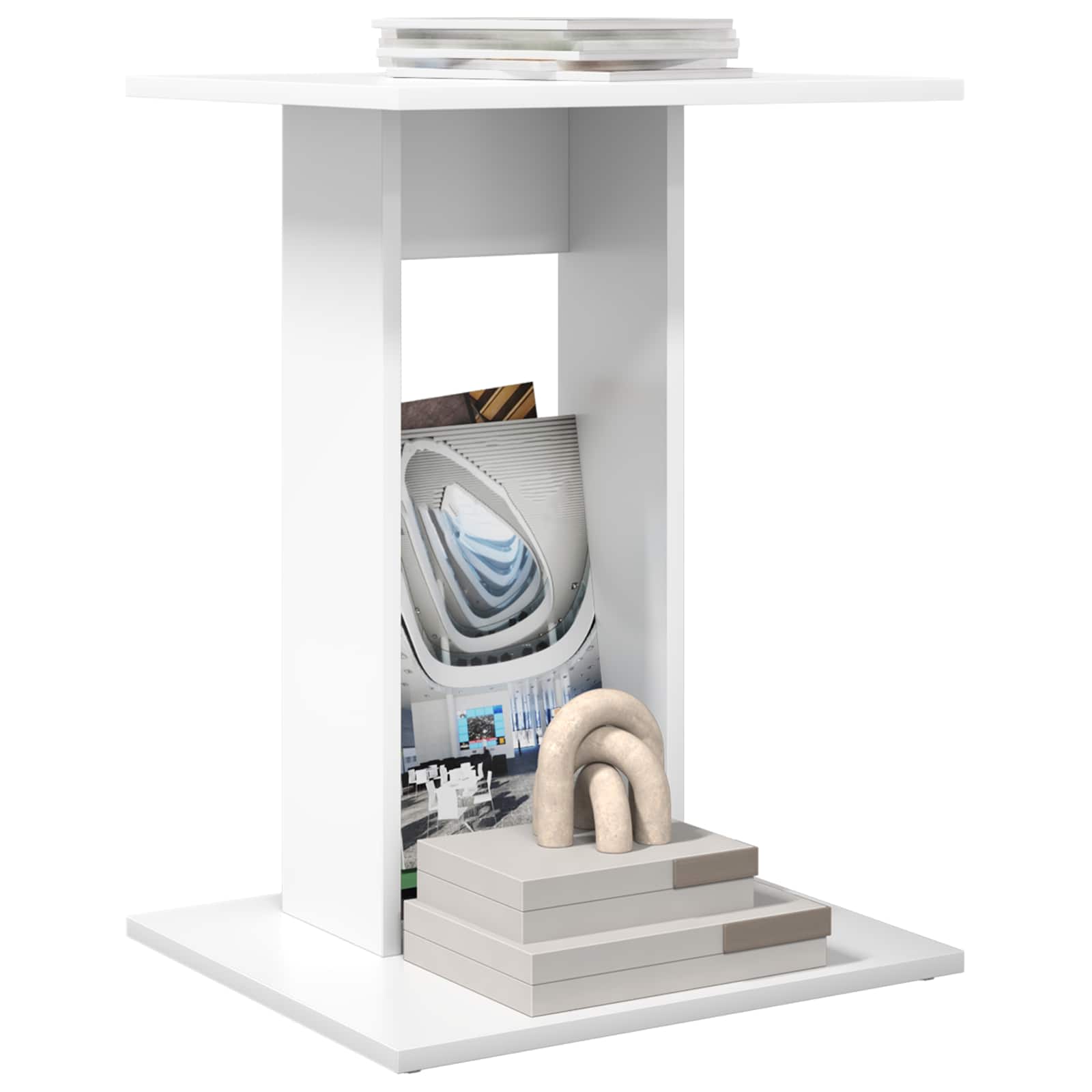 vidaXL Bijzettafel Wit 45 x 40 x 62,5 cm Bewerkt hout