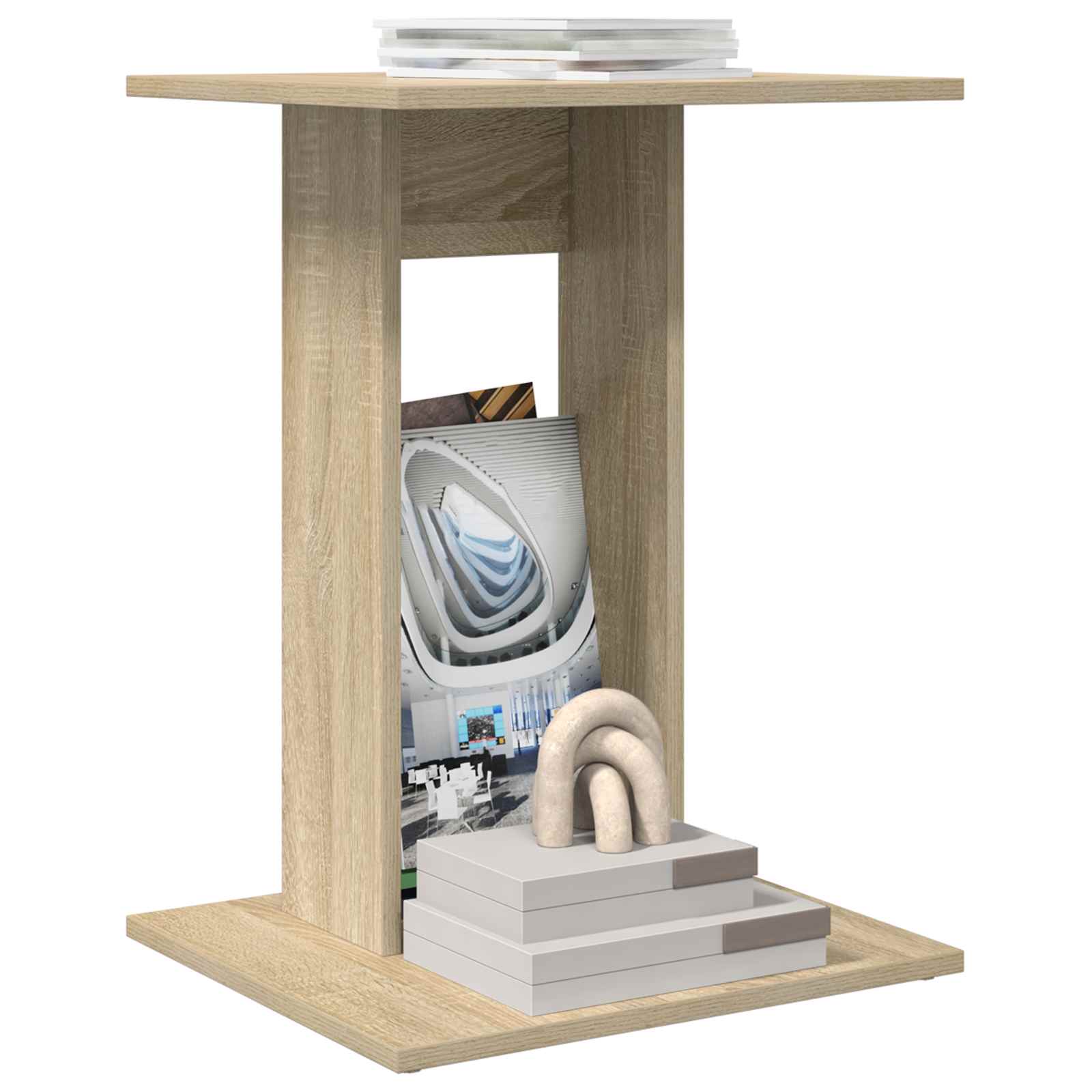 vidaXL Bijzettafel Sonoma Eiken 45 x 40 x 62,5 cm Bewerkt hout