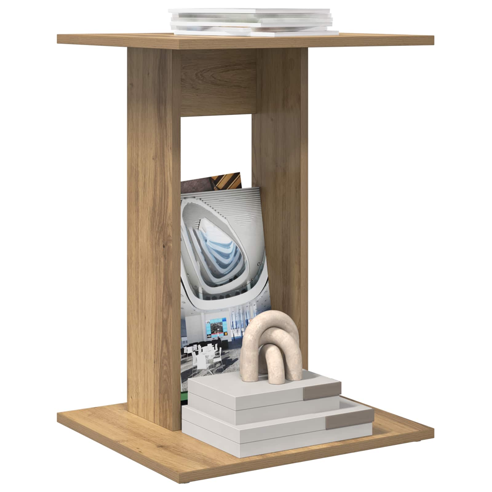 vidaXL Bijzettafel Artisan Eiken 45 x 40 x 62,5 cm Bewerkt hout