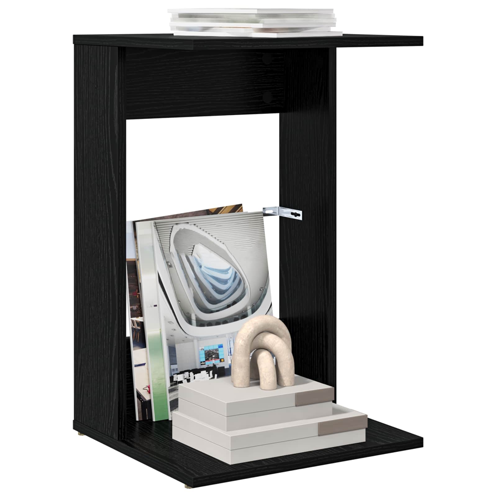 vidaXL Bijzettafel Zwart Eiken 40 x 38 x 62,5 cm Bewerkt hout