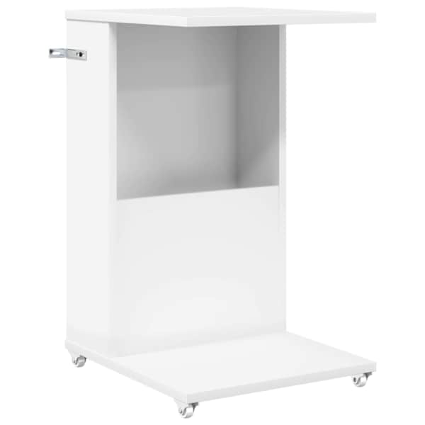 vidaXL K&uuml;lglaud rattaga Valge 40 x 35 x 60 cm Tehispuit