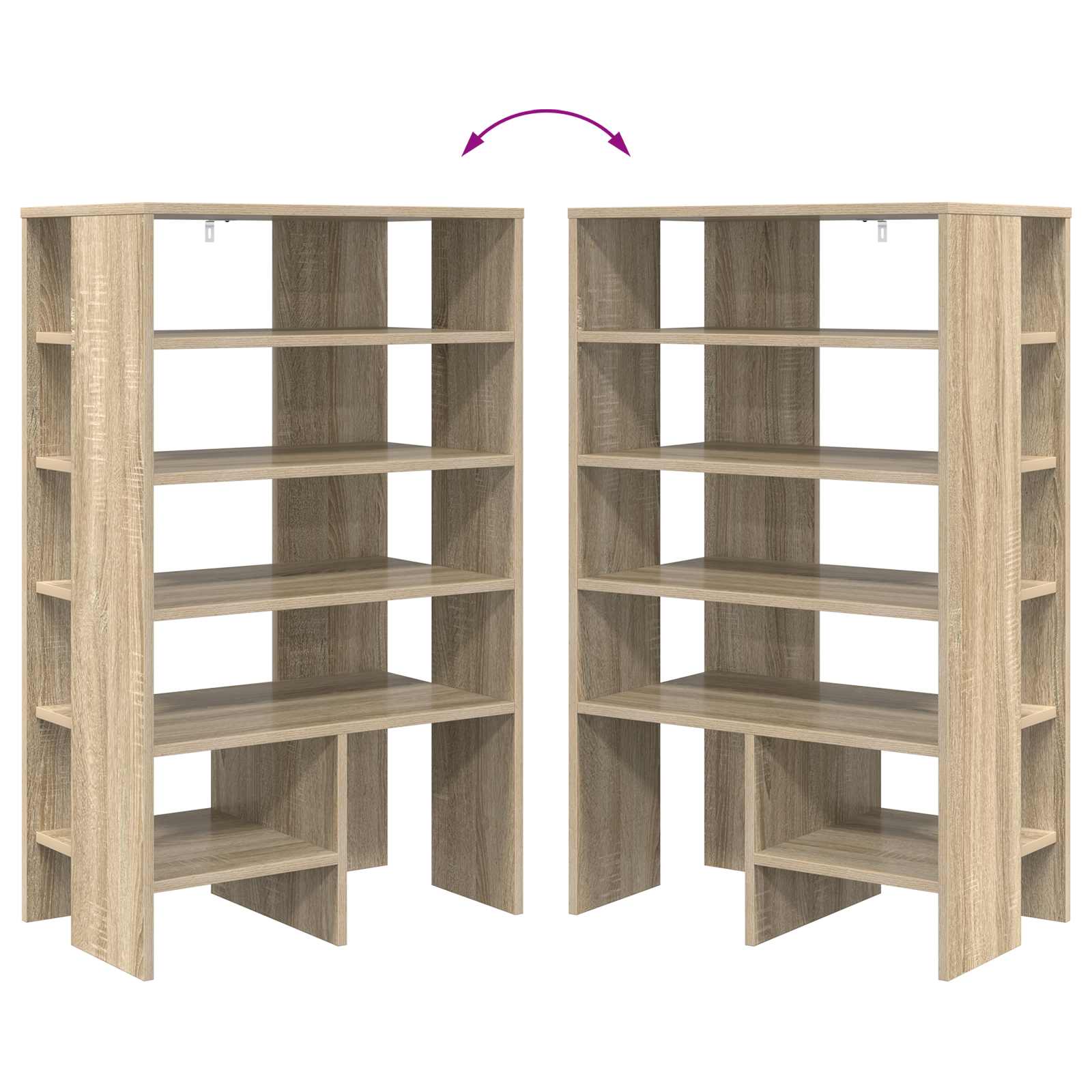 Omara za čevlje s polico 2 pcs Sonoma hrast Konstruiran les - slika 13
