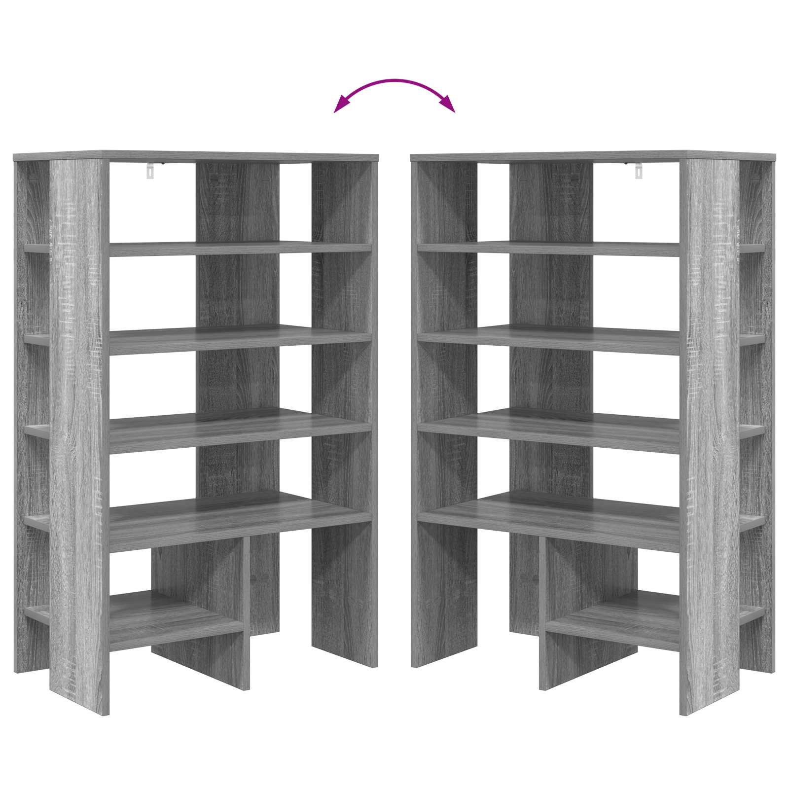 Omara za čevlje s polico 2 pcs Siva Sonoma Konstruiran les - slika 12