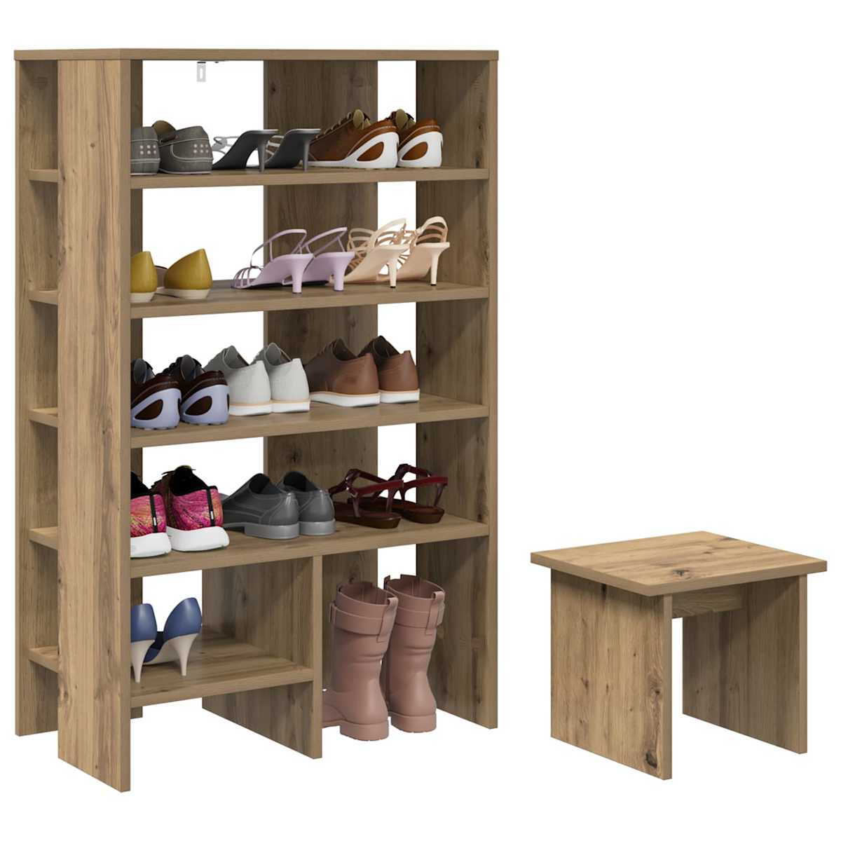 Sko skab 2 stk. 62 x 35 x 100 cm Konstrueret træ - Billede 3