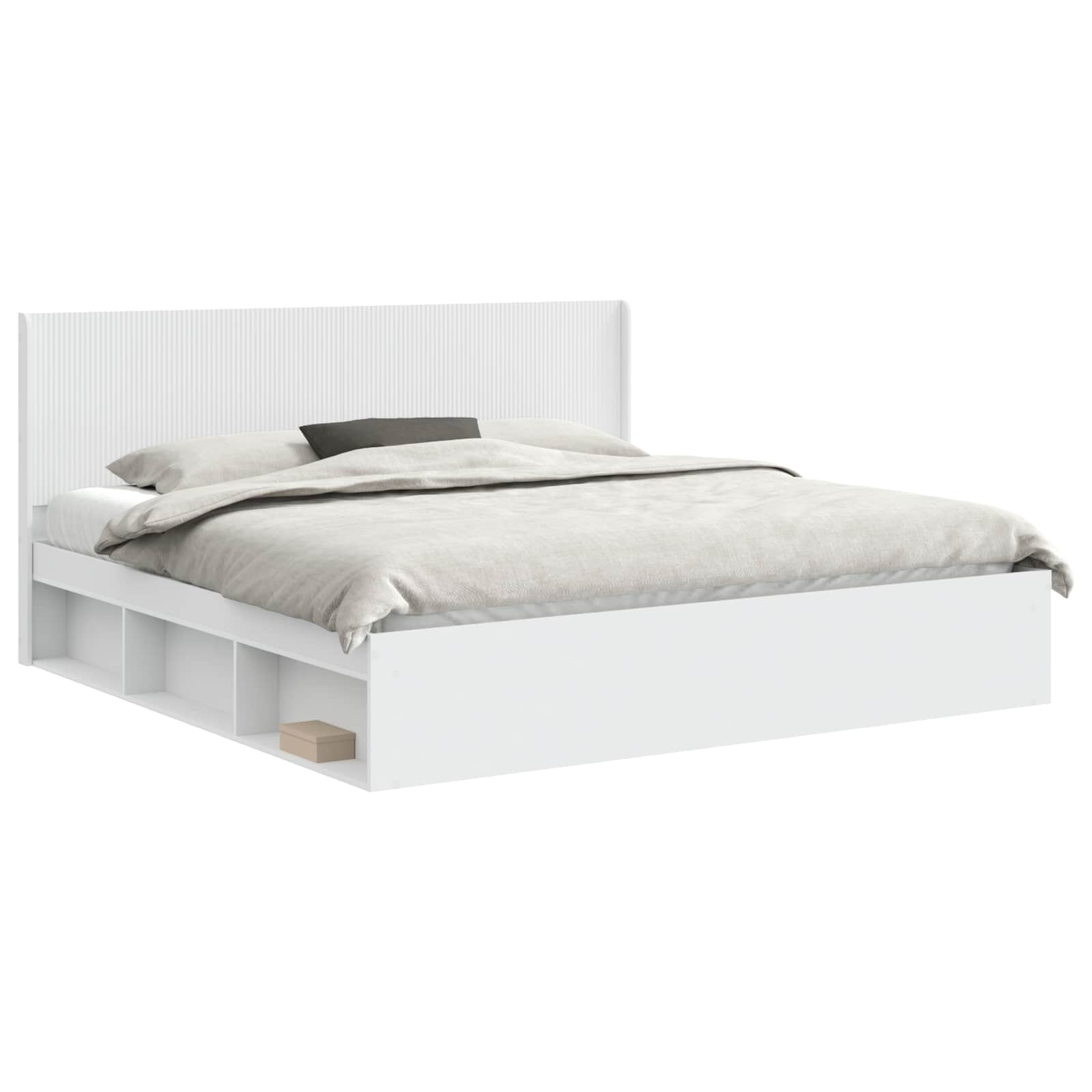 vidaXL Bedframe met opbergruimte en hoofdbord 2 st Wit 180 x 200 cm, foto 3