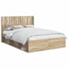 vidaXL Voode raami koos hoiuruumi ja peatoega Sonoma tamm 150 x 200 cm