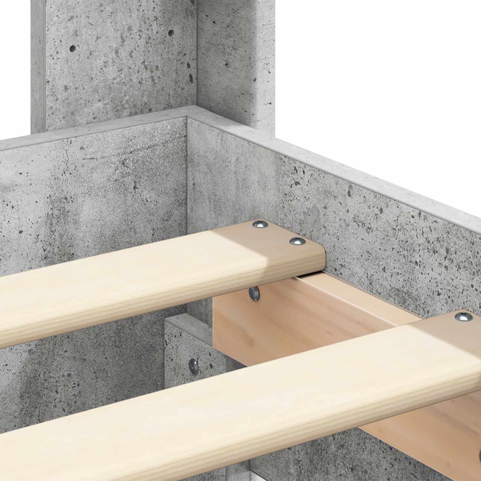 Sängynrunko säilytyksellä ja päänäytöllä Betoninharmaa - Image 10