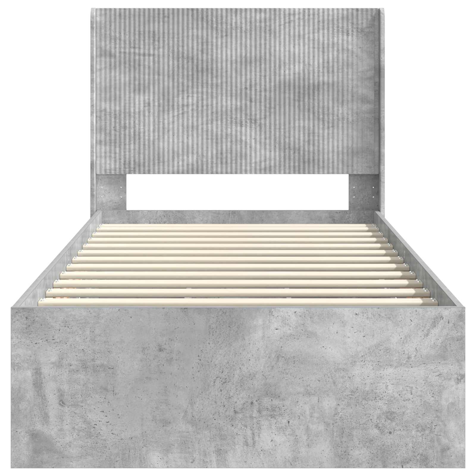 Sängynrunko säilytyksellä ja päänäytöllä Betoninharmaa - Image 6