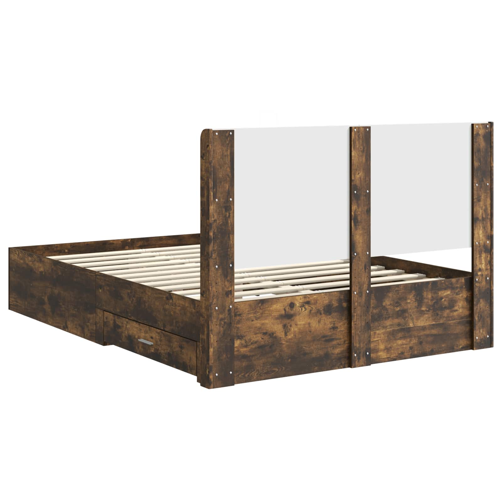 Sängynrunko säilytyksellä ja päänäytöllä Savutammi Tekninen puu - Image 8
