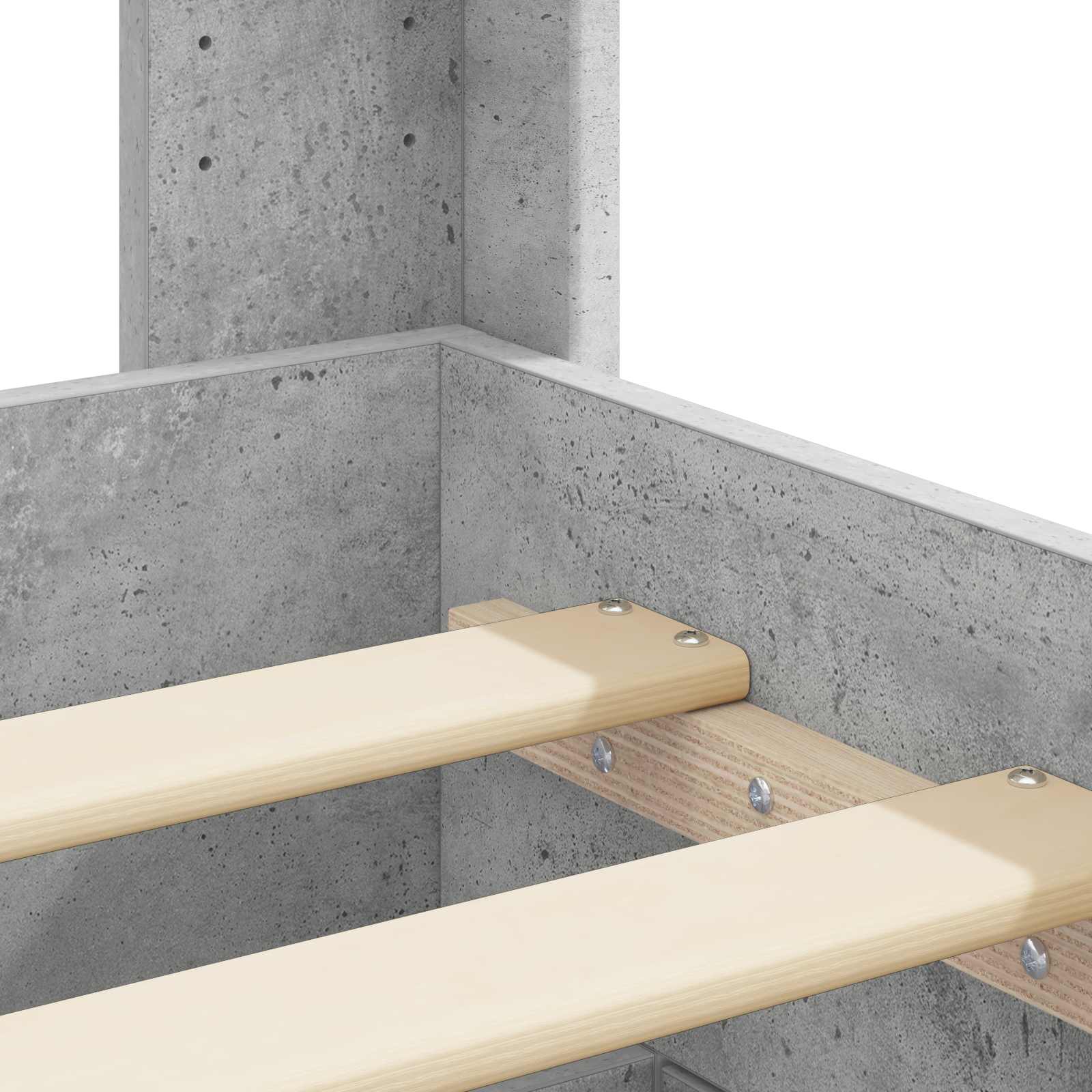 Sängynrunko säilytyksellä ja päänäytöllä Betoninharmaa - Image 10