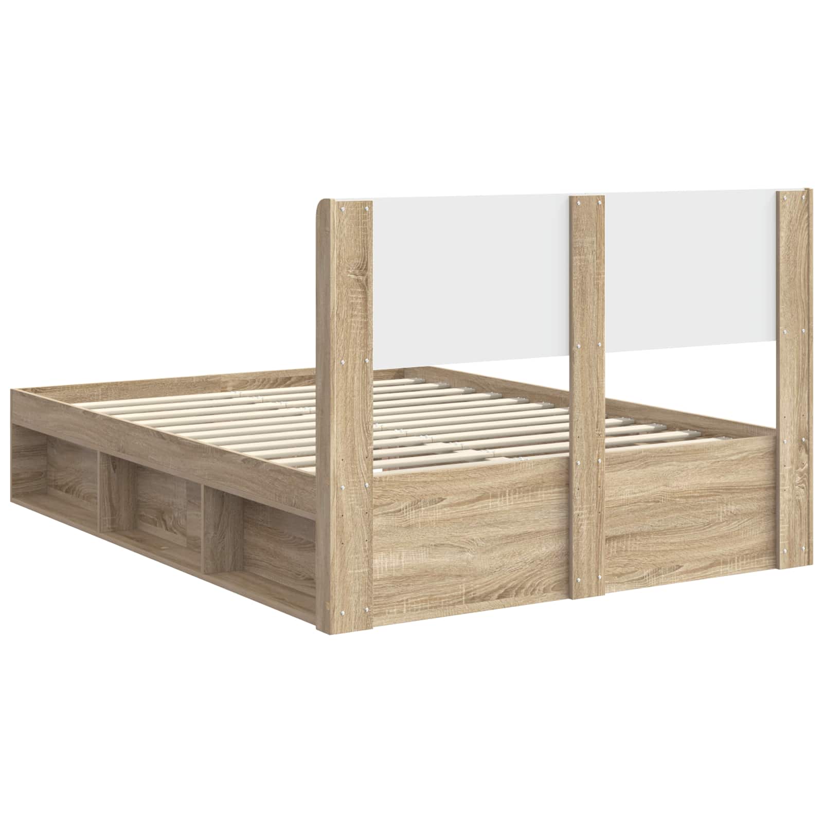 Sängynrunko säilytyksellä ja päänäytöllä Sonoma-tammi - Image 7