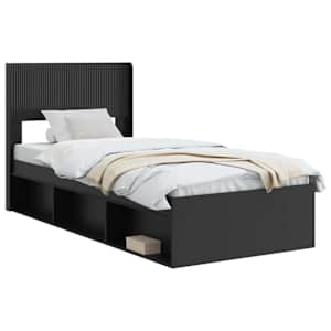 vidaXL Voode raami koos hoiuruumi ja peatoega Must 75 x 190 cm