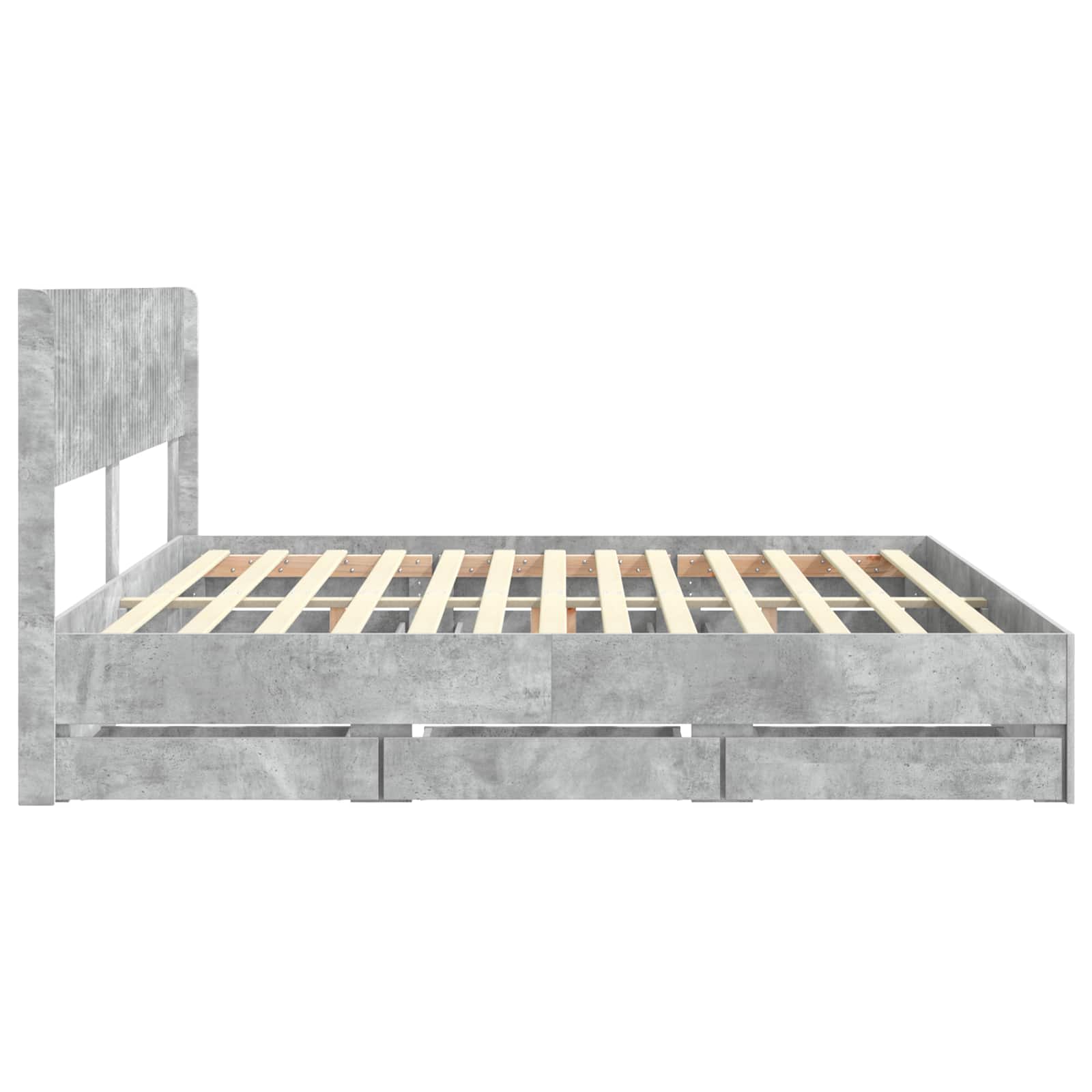 Sängynrunko säilytyksellä ja päänäytöllä Betoninharmaa - Image 7