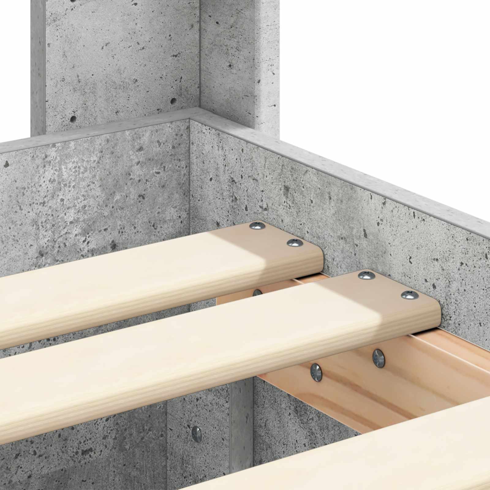 Sängynrunko säilytyksellä ja päänäytöllä Betoninharmaa - Image 10