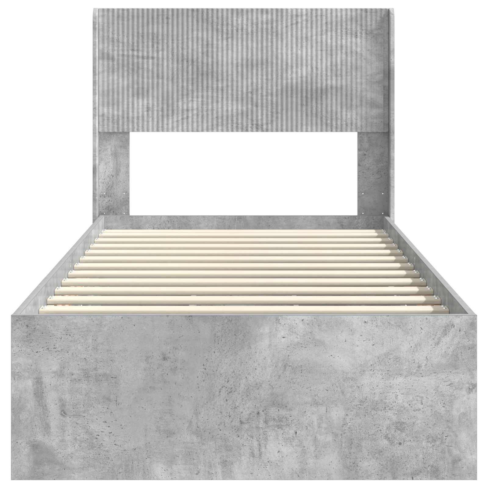 Sängynrunko säilytyksellä ja päänäytöllä Betoninharmaa - Image 6