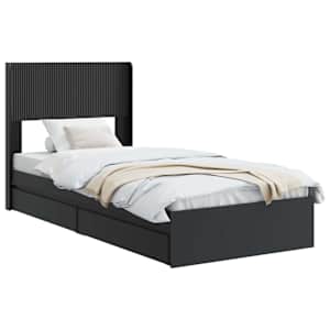 vidaXL Voode raami koos hoiuruumi ja peatoega Must 75 x 190 cm