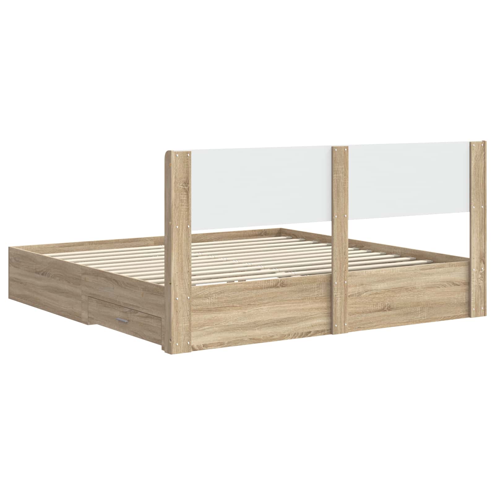 Sängynrunko säilytyksellä ja päänäytöllä Sonoma-tammi - Image 8