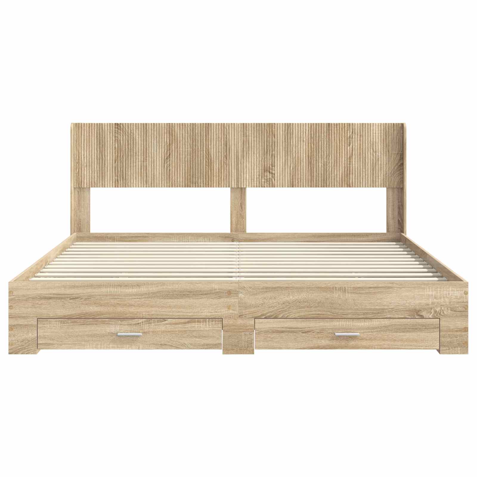 Sängynrunko säilytyksellä ja päänäytöllä Sonoma-tammi - Image 6