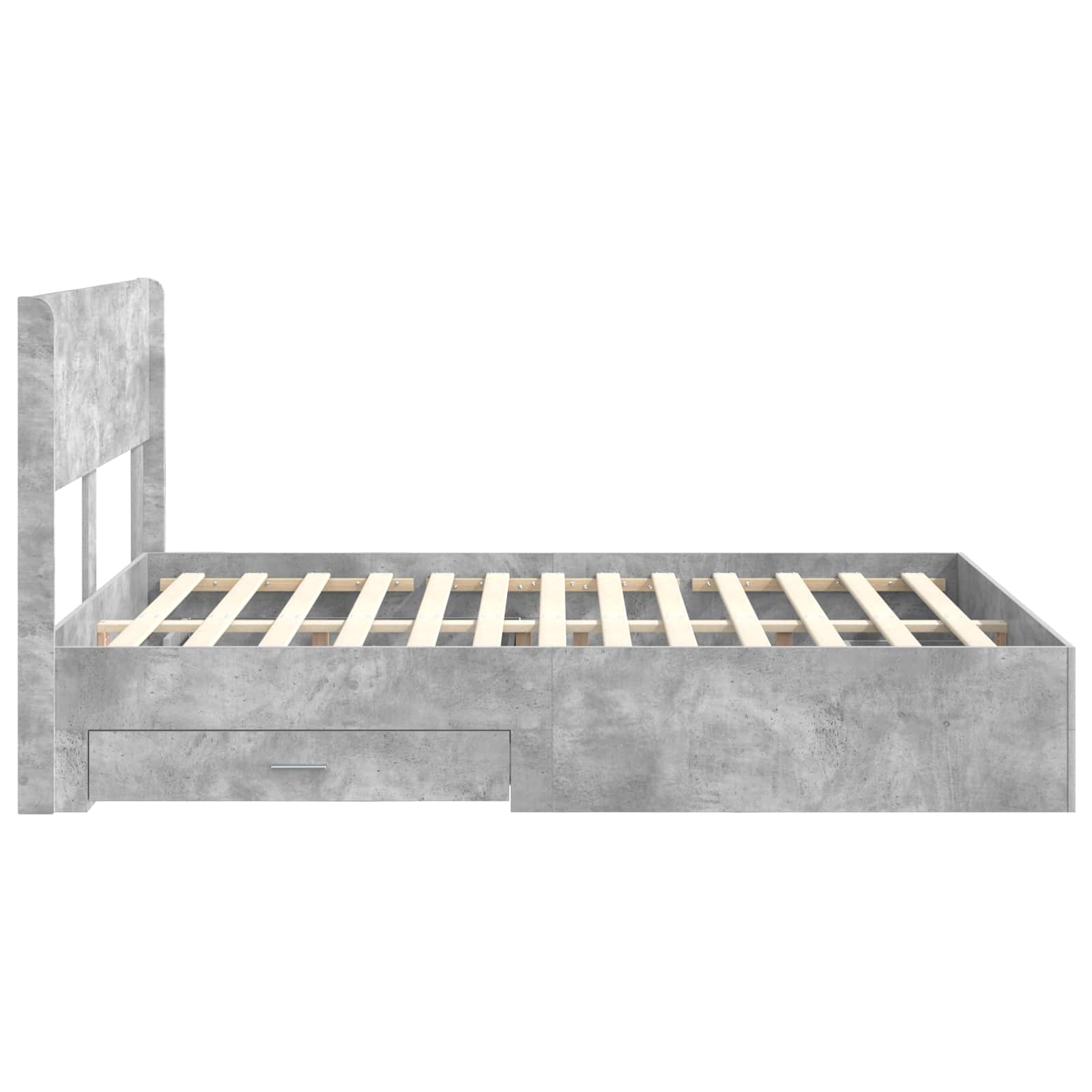 Sängynrunko säilytyksellä ja päänäytöllä Betoninharmaa - Image 7