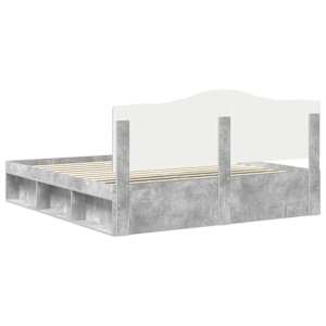 Rám postele s čelo Beton 200 x 200 cm Masivní borové dřevo - obrázek 9