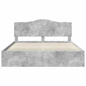 Rám postele s čelo Beton 200 x 200 cm Masivní borové dřevo - obrázek 7
