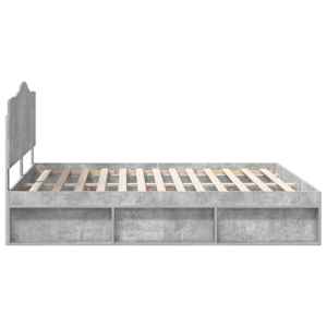 Rám postele s čelo Beton 200 x 200 cm Masivní borové dřevo - obrázek 8