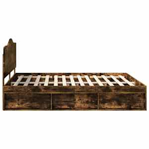 Rám postele Kouřový dub 200 x 200 cm Masivní borové dřevo - obrázek 8