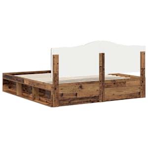 Rám postele Staré dřevo 200 x 200 cm Masivní borové dřevo - obrázek 9