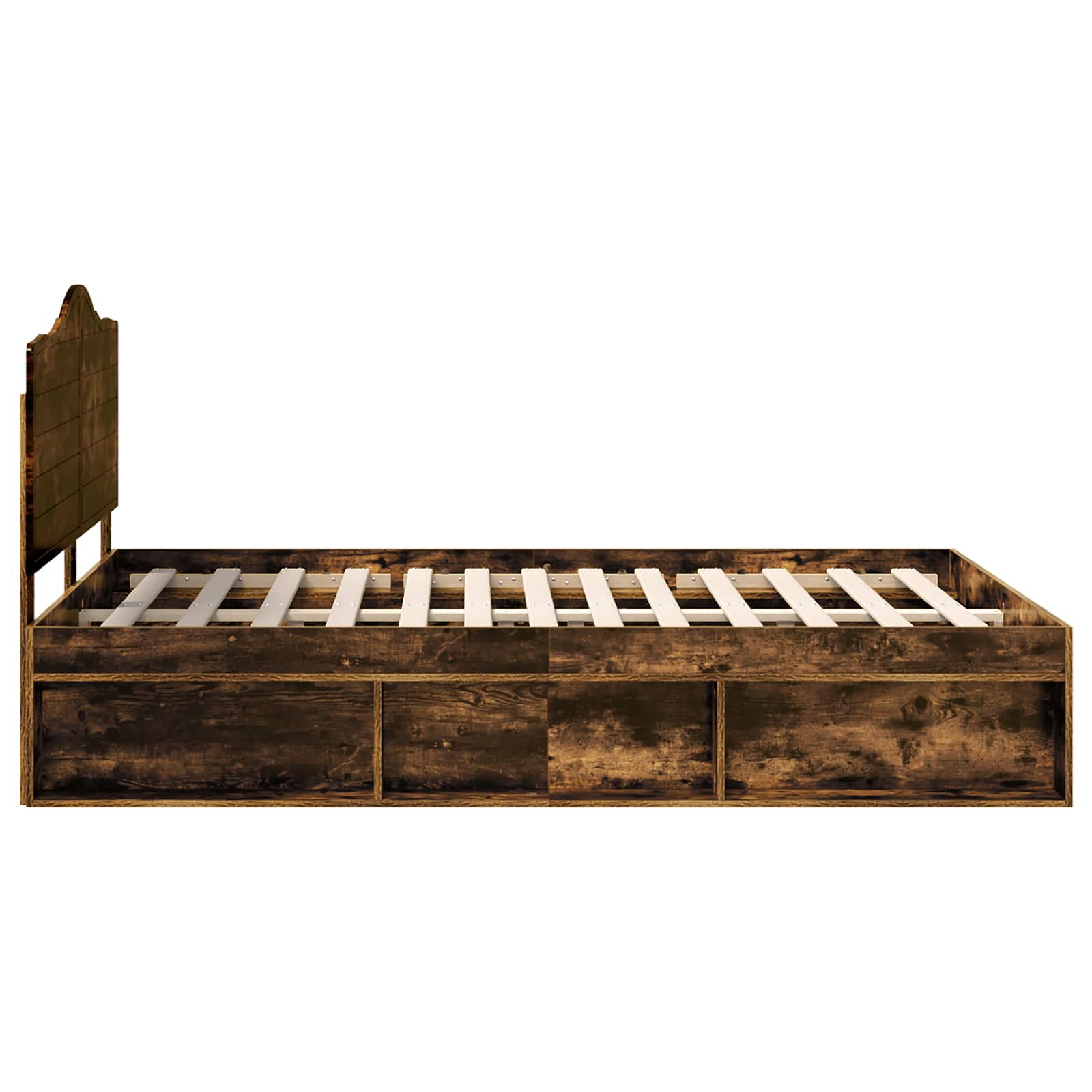 Sengestamme med hodegjerde Røkt eik 160 x 200 cm Massiv furu - Bilde 8