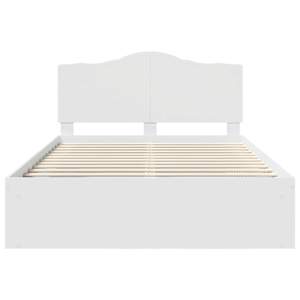 Rám postele s čelo Bílá 150 x 200 cm Masivní borové dřevo - obrázek 7