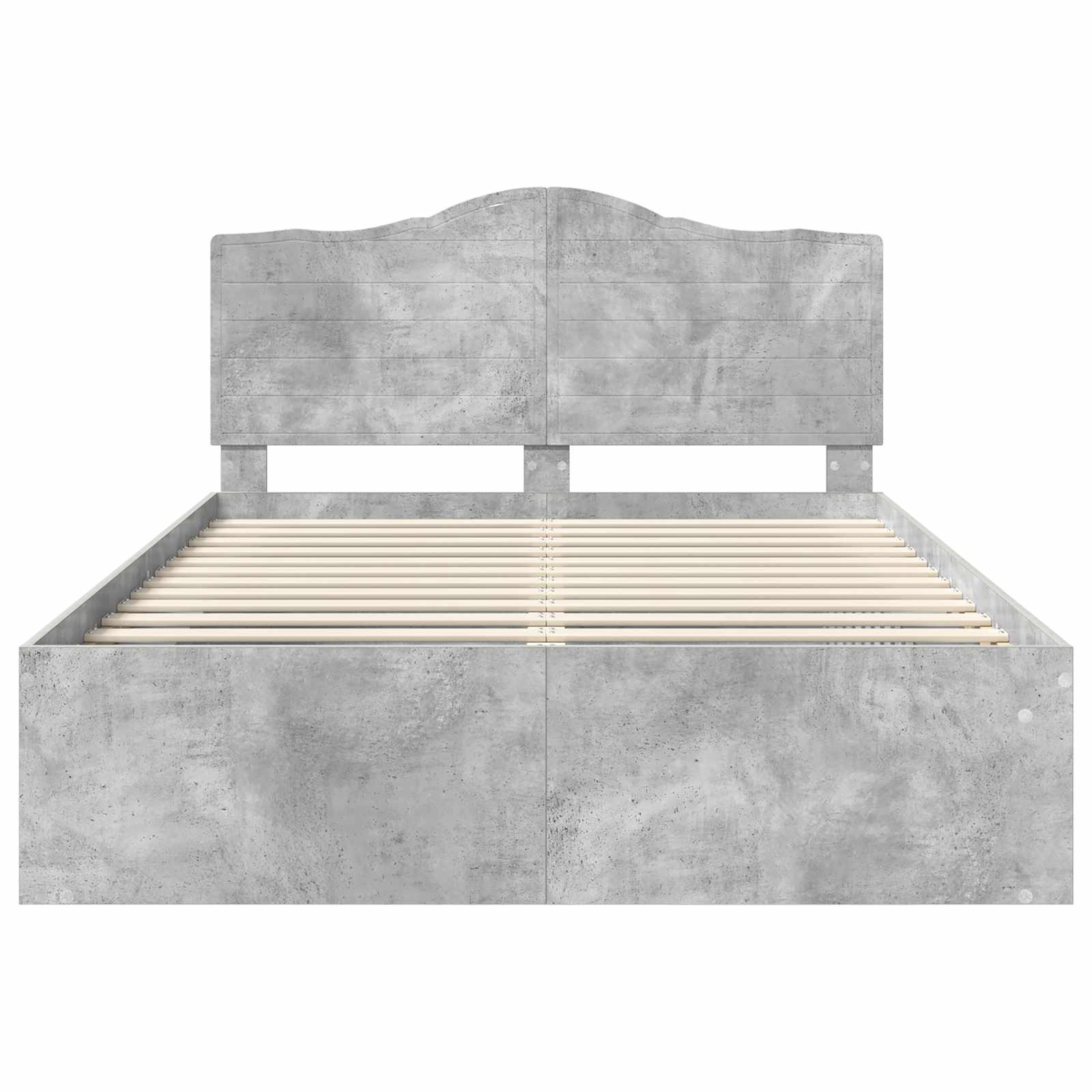 Bedframe met hoofdeinde Beton 140 x 190 cm Massief grenenhout image 7