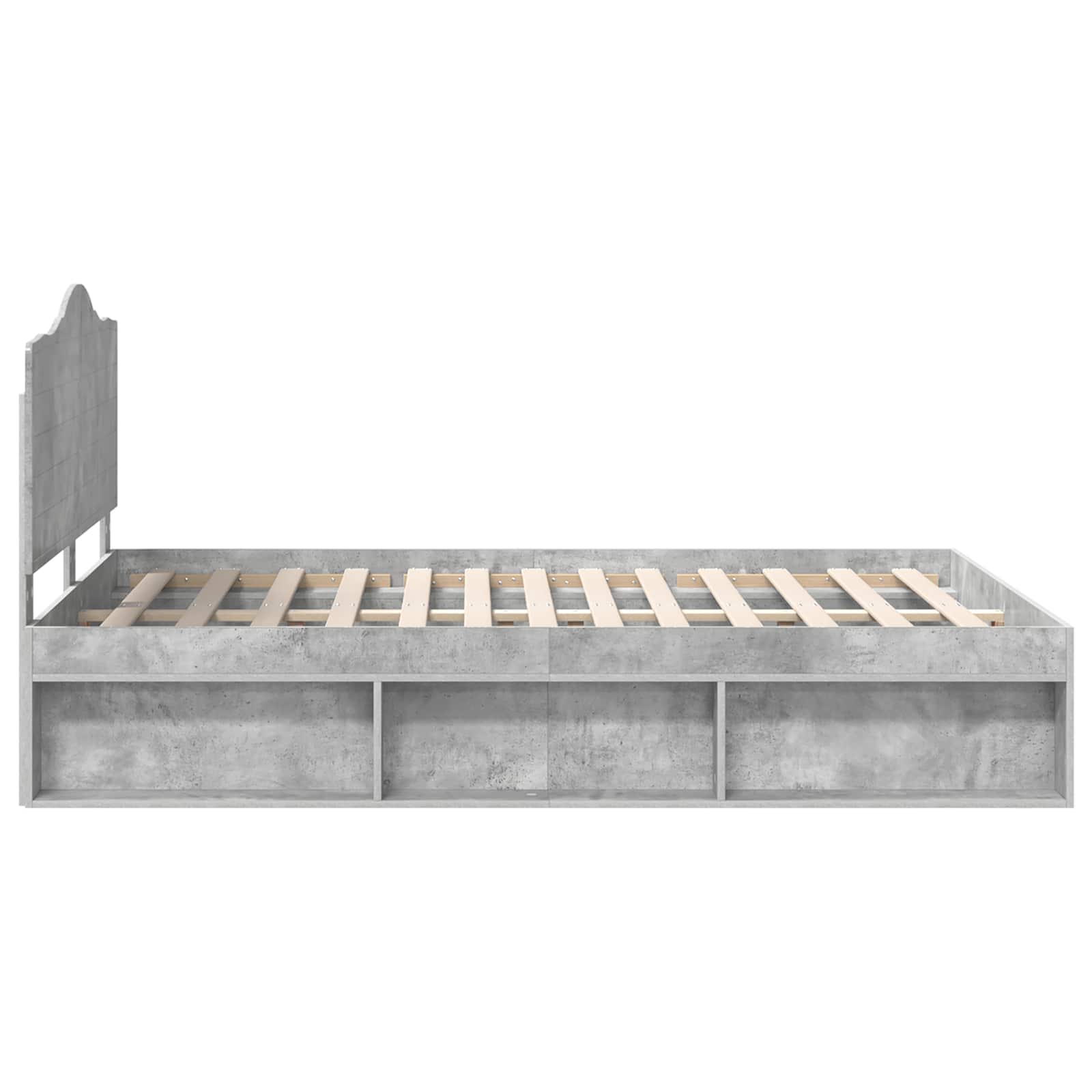 Bedframe met hoofdeinde Beton 140 x 190 cm Massief grenenhout image 8