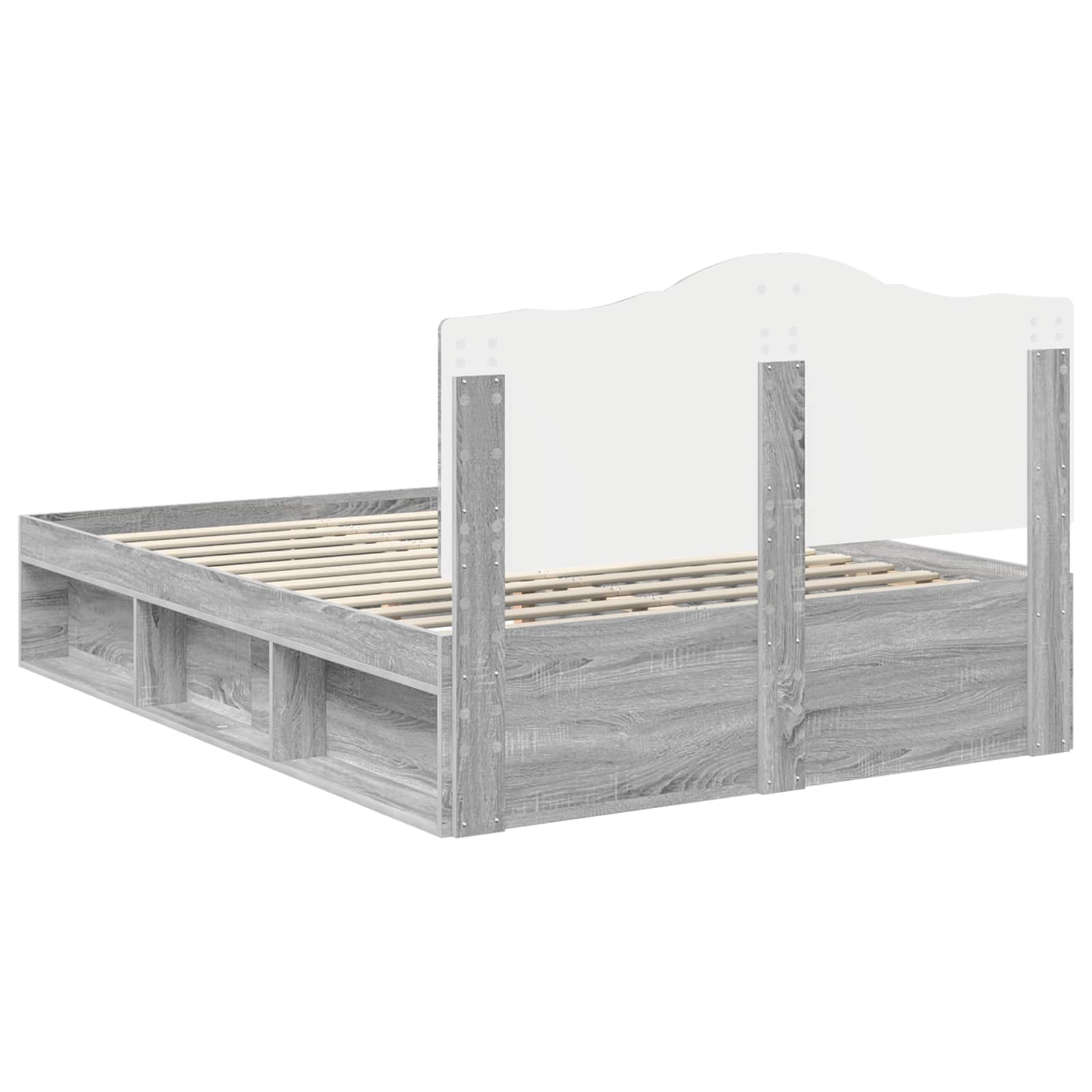 Bedframe Grijs Sonoma 140 x 190 cm Massief grenenhout image 9