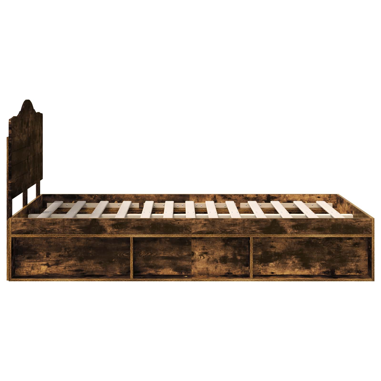 Sengestamme med hodegjerde Røkt eik 120 x 200 cm Massiv furu - Bilde 8