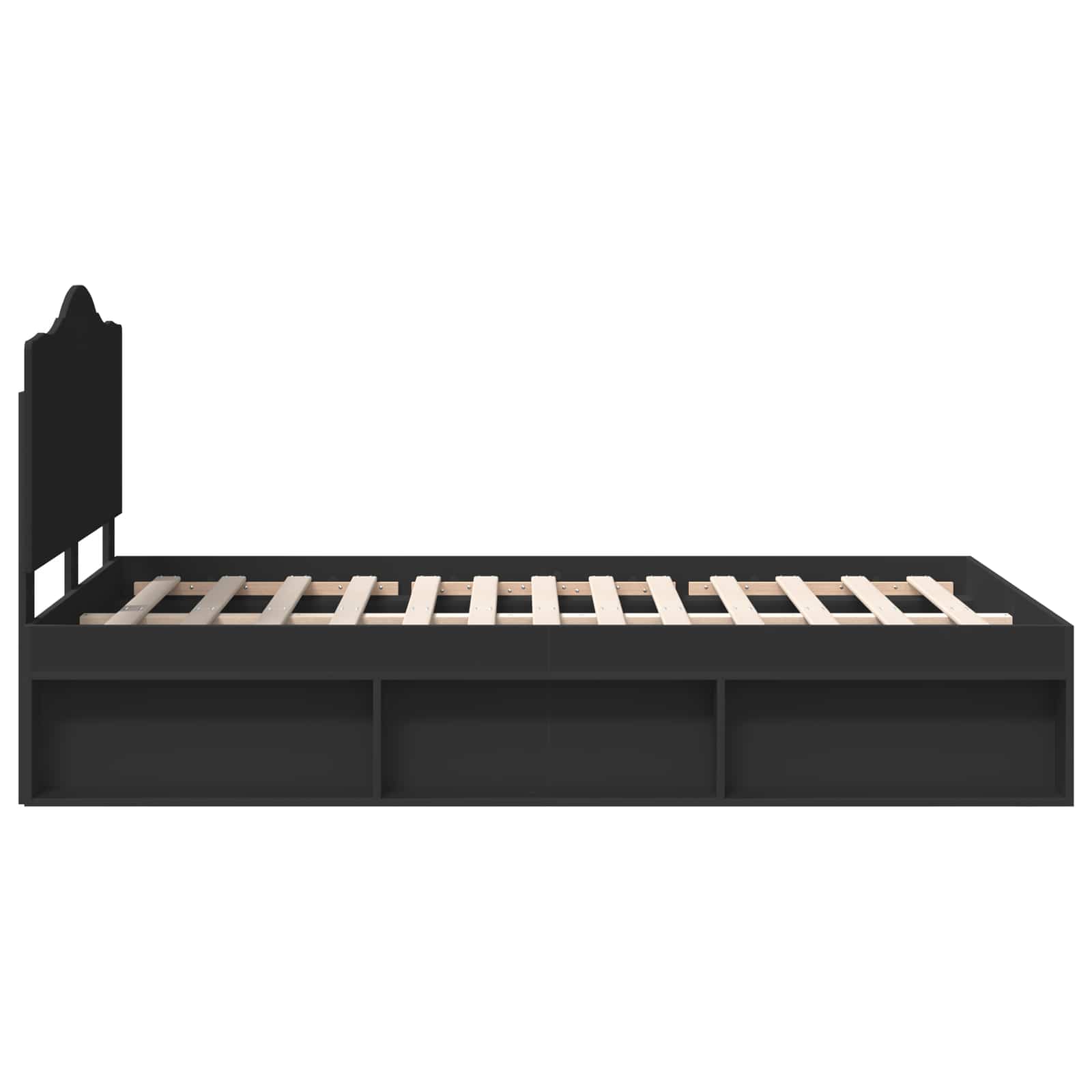 Bedframe met hoofdeinde Zwart 120 x 190 cm Massief grenenhout image 8