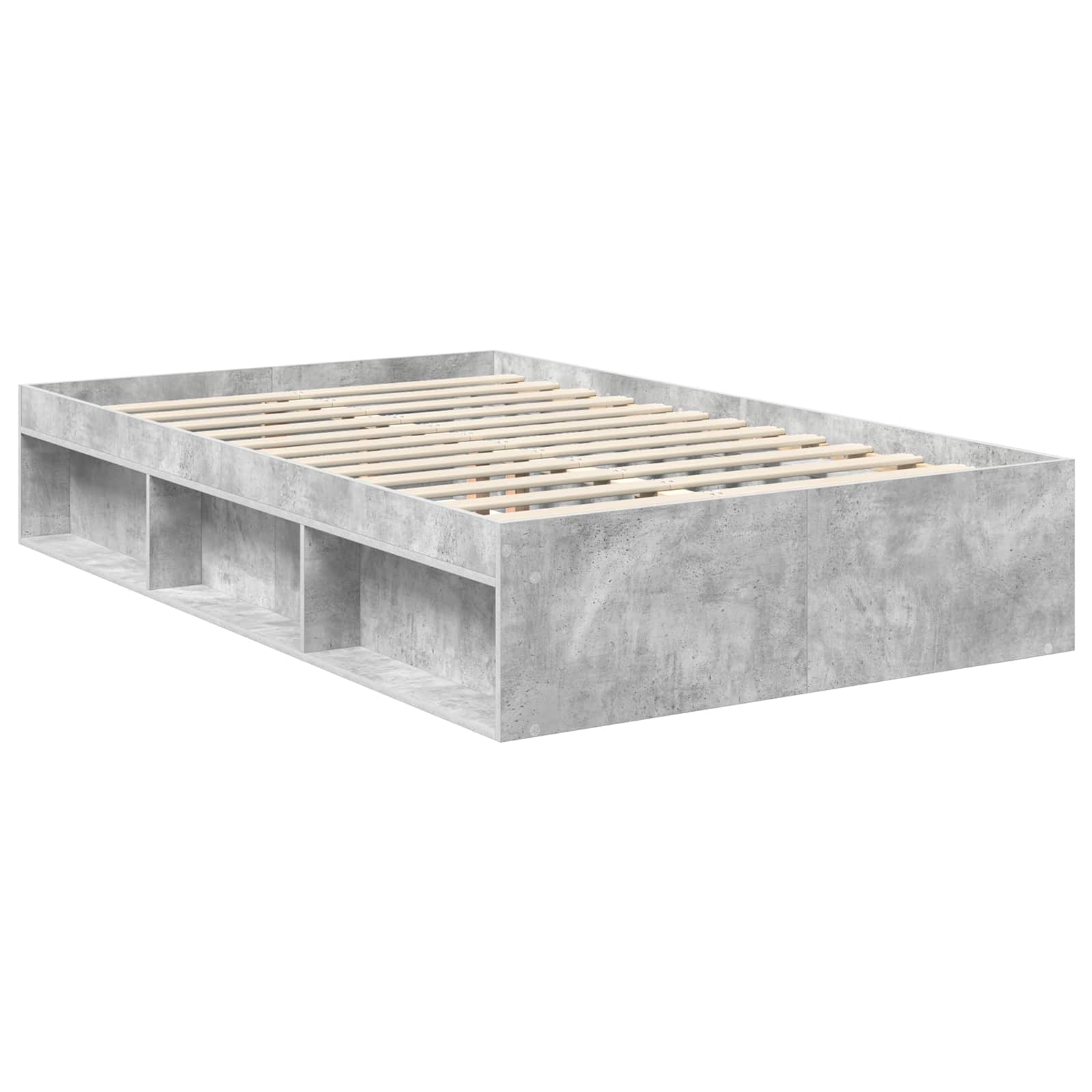 Bedframe met hoofdeinde Beton 120 x 190 cm Massief grenenhout image 5
