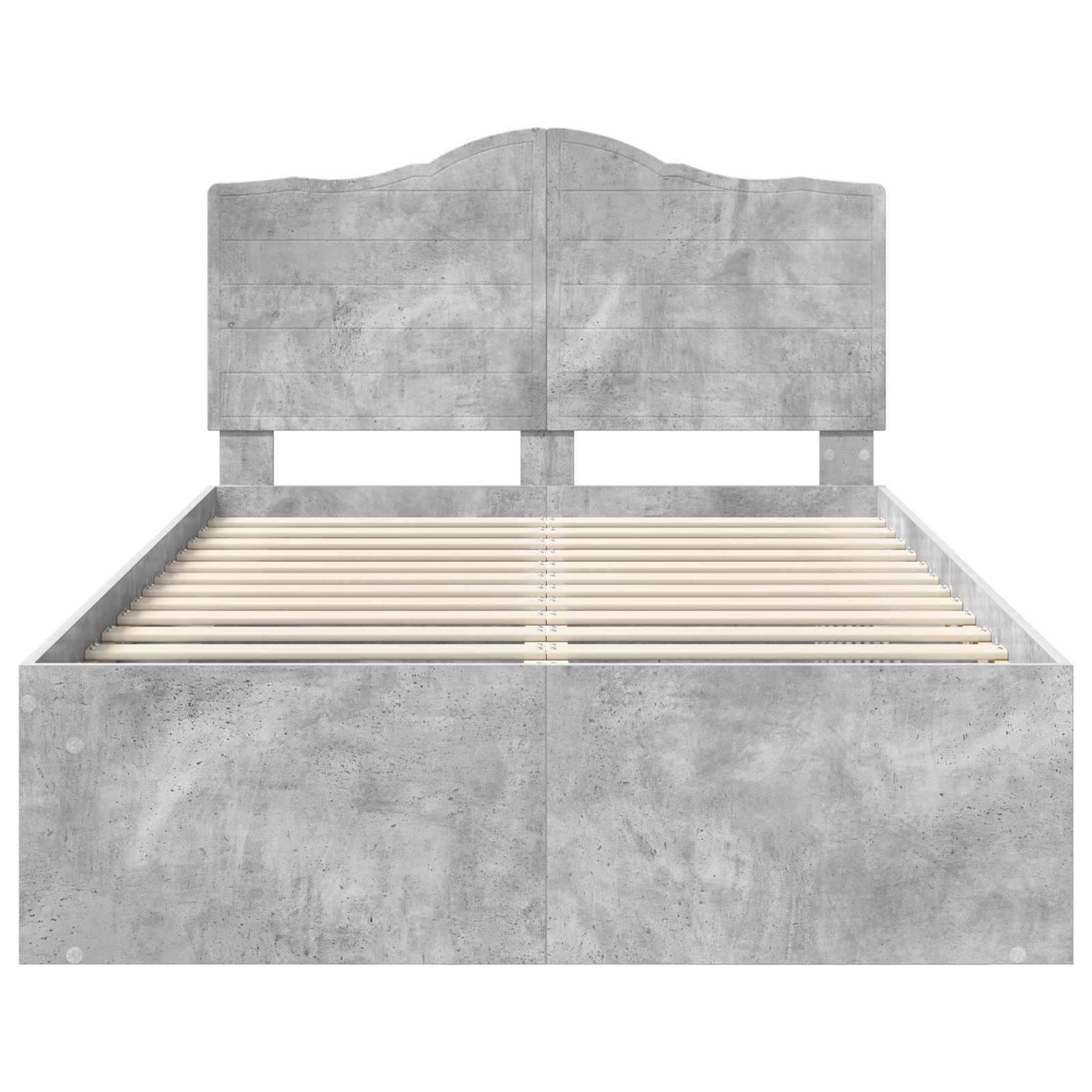 Bedframe met hoofdeinde Beton 120 x 190 cm Massief grenenhout image 7