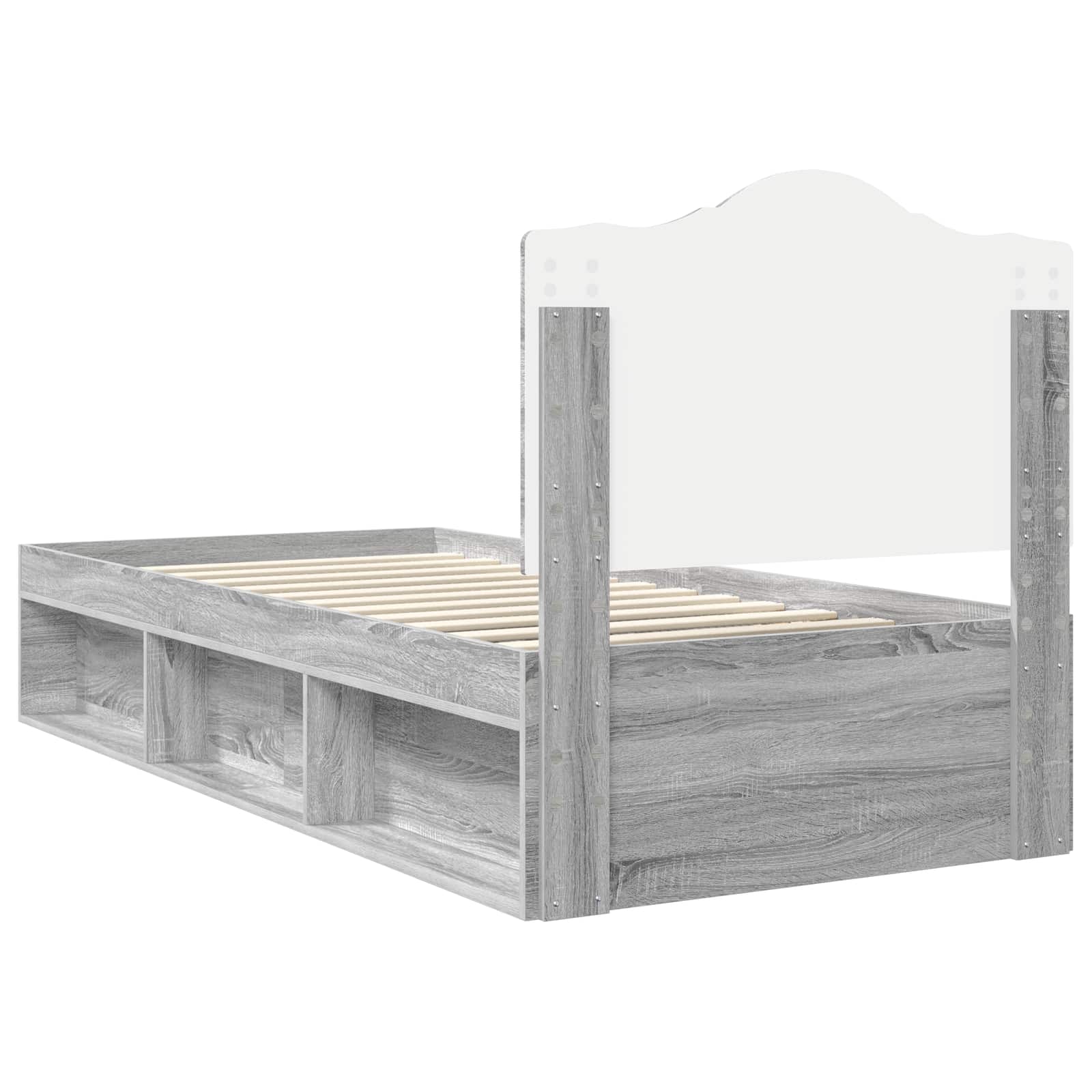 Bedframe Grijs Sonoma 100 x 200 cm Massief grenenhout image 9